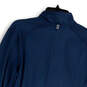 Womens Blue 1/4 Zip Mock Neck Long Sleeve Pullover Activewear T-Shirt Sz M image number 4
