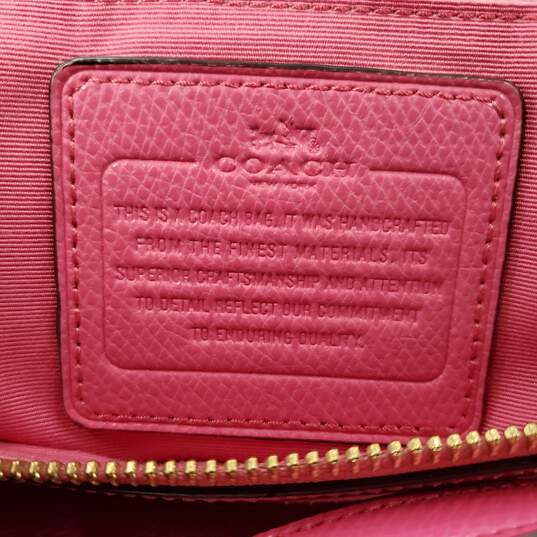 Coach Christie Carryall Pink Crossgrain Leather Crossbody Handbag image number 8