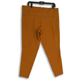 Athleta Womens Orange Stash Pocket Pull-On Activewear Capri Leggings Size 2X