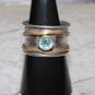 Artisan YS Signed Sterling Silver Brass Accent Blue Topaz Ring Size 8.50 - 6.1g image number 2