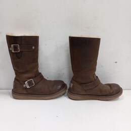 UGG Brown Leather Tall Boots Women's Size 5 alternative image