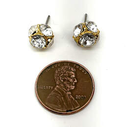 Designer Kate Spade Stylish Gold-Tone Crystal Pave Stone Ball Stud Earrings alternative image