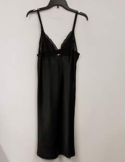 Womens Black Lace V-Neck Sleeveless Pullover Night Dress Size Medium