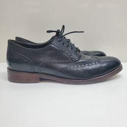 Johnston & Murphy Black Leather Brogue Wingtip Oxford Shoes Size 8 M