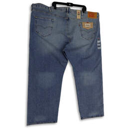 NWT Mens Blue 501 Medium Wash Pockets Stretch Denim Straight Jeans Sz 54X30 alternative image