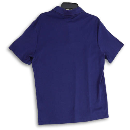 NWT Mens Blue Collared Short Sleeve Luxe Touch Performance Polo Shirt Sz L image number 2