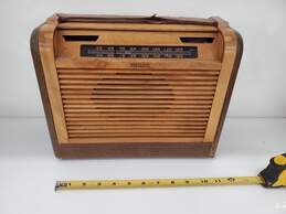 Philco Vintage Wooden Roll Top Portable Radio