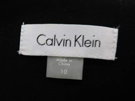 Calvin Klein Black White and Gold Zip Up Sleeveless Top Women's Size 10 image number 3