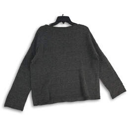 Womens Dark Gray Boat Neck Long Sleeve Knit Pullover Sweater Size L alternative image