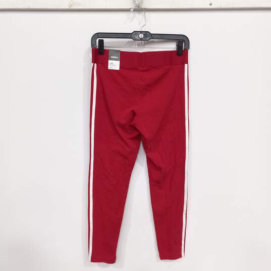 Adidas Red w/ White Stripe Leggings Size M/A NWT image number 2