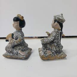 Pair of Vintage Ceramic Asian Boy Reading & Girl Sitting Figurines alternative image