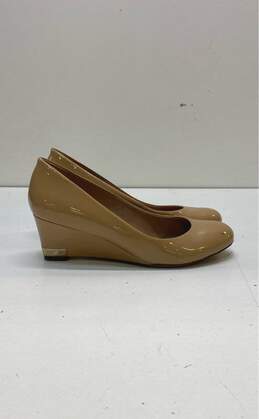 Tory Burch Patent Leather Wedge Heels Beige 7