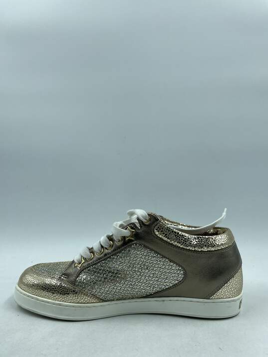 Authentic Jimmy Choo Mid Metallic Sneakers W 6.5 image number 2