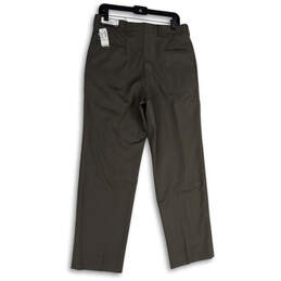 NWT Mens Gray Pleated Slash Pocket Straight Leg Dress Pants Size 33R alternative image