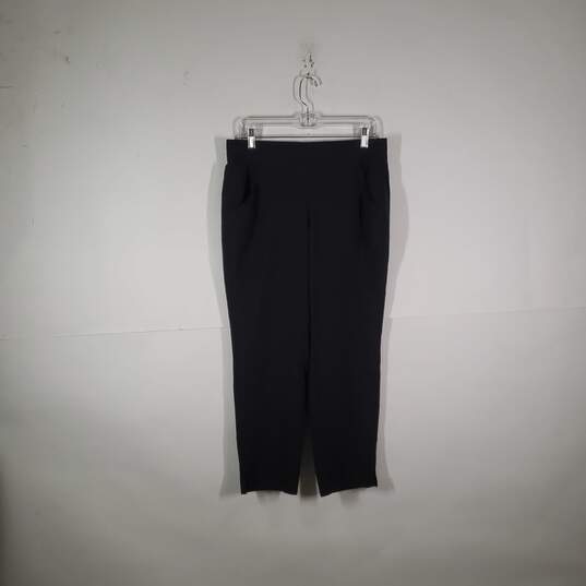 Womens Flat Front Elastic Waist Pull On Slash Pockets Dress Pants Size Medium image number 2