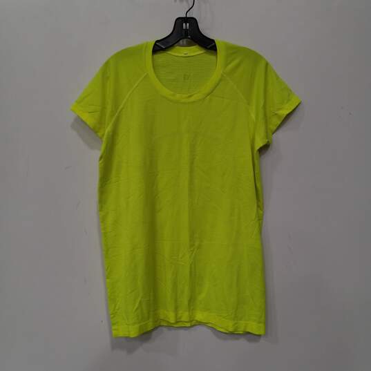 Lululemon Athletic Neon Yellow Work Out Shirt image number 1