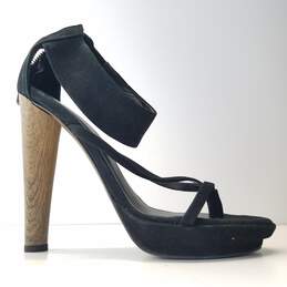 BCBG MaxAzria Jasmin High Heel Suede Strap Sandal Black 7.5