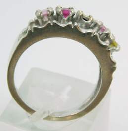 10K White Gold Multi Color Sapphire Ring 5.2g alternative image