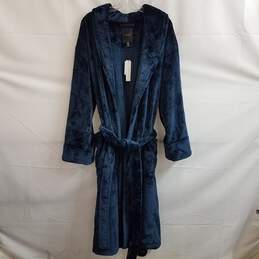 DANIEL BUCHLER Men's Plush Robe In Midnight Blue Size L/XL