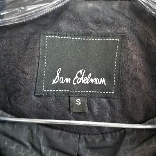 Sam Edelman genuine leather black moto jacket women's S image number 1