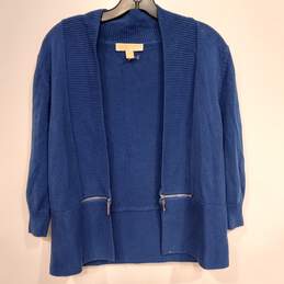 Women's Blue Open Sweater Jacket Size Medium