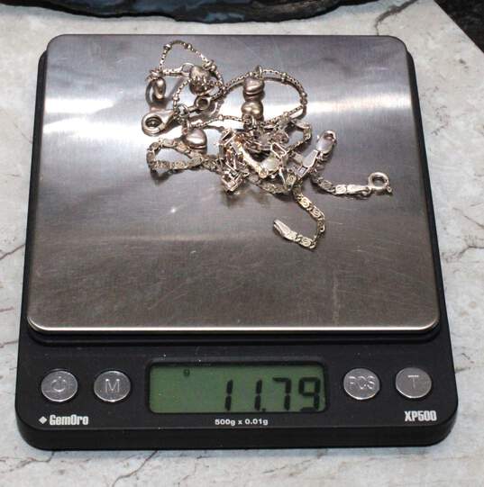 Bundle of 3 Sterling Silver Chain Bracelets - 11.79g image number 6