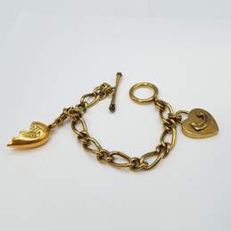 Juicy Couture Gold Tone Broken Heart 7in Bracelet 49.4g