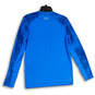 Mens Blue Printed Crew Neck Long Sleeve Activewear Pullover T-Shirt Size S image number 2
