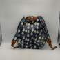 Womens Blue Leather Owl Print Adjustable Strap Inner Pockets Backpack Bag image number 2