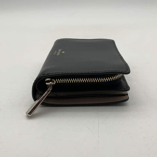 Womens Black Leather Multiple Card Holder Snap Zip-Around Bifold Wallet image number 3