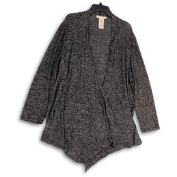 Womens Black Gray Long Sleeve Open Front Cardigan Sweater Size XXL