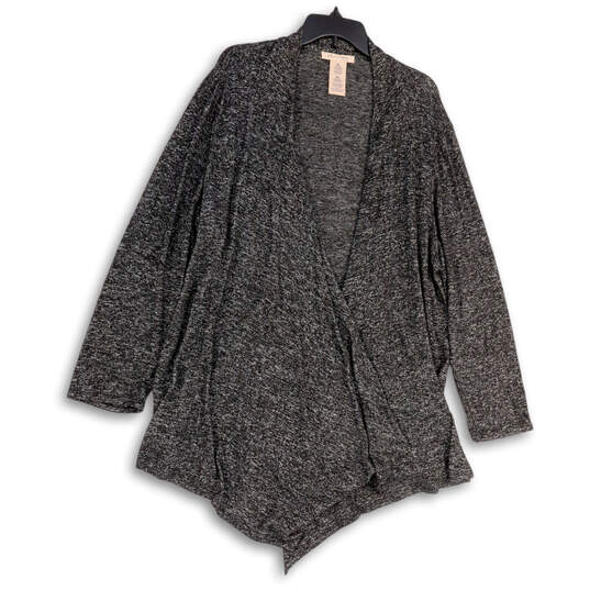 Womens Black Gray Long Sleeve Open Front Cardigan Sweater Size XXL image number 1
