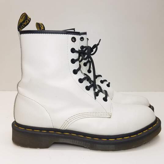 Dr Martens Leather 1460 Combat Boots White 10 image number 3
