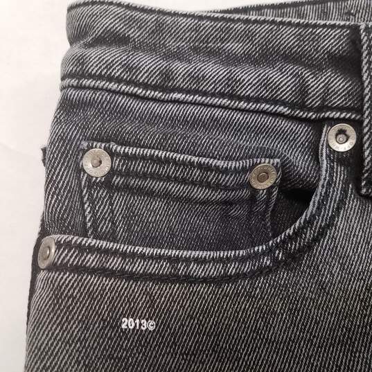 Womens Black Coin Pockets Stone Wash Mid Rise Denim Skinny Jeans Size 27 image number 6