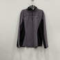 Mens Purple Black Long Sleeve Mock Neck Quarter-Zip Fleece Jacket Size L image number 1