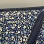 Womens Blue White Printed Double Handle Logo Charm Inner Pocket Tote Bag image number 6