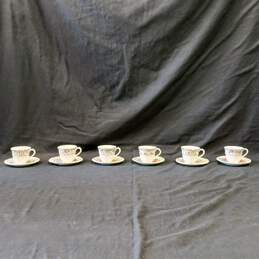 Bundle of 6 Vintage Erphiula Mayfair Cherry Chintz Espresso Cups w/Matching Saucers