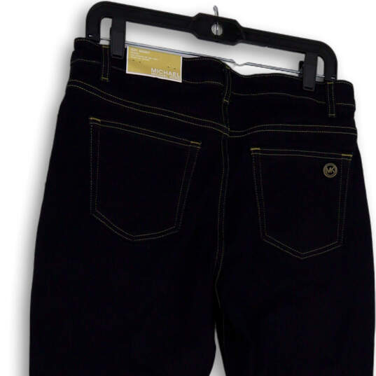 NWT Womens Black Dark Wask Denim Stretch Skinny Leg Jeans Size 12 image number 4