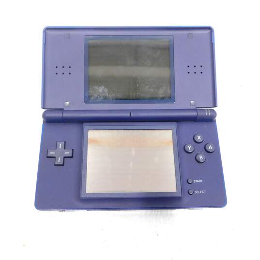 Navy Blue Nintendo DS Lite - China Model USG-001 W/ 8 Games - Nintendogs - Gardening Mama image number 2