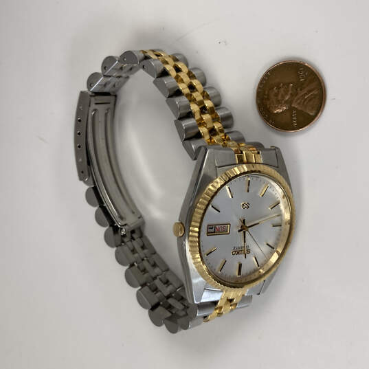 Buy the Designer Seiko SGF204 Two Tone Stainless Steel Analog Quartz  Wristwatch | GoodwillFinds