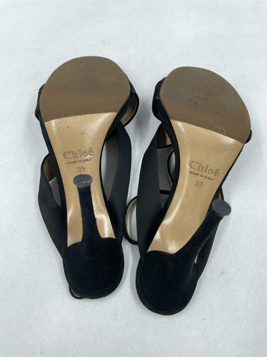 Chloé Black Slingback Sandals W 9 COA image number 5