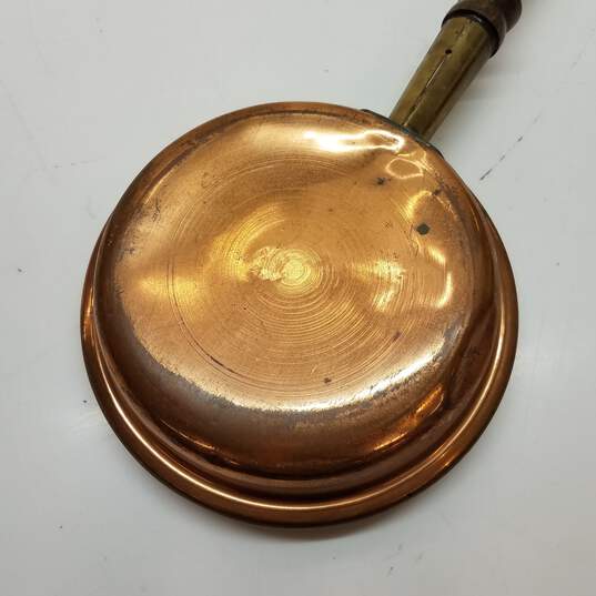 Hand-Made Copper Bed Warmer Pan 33 in Long wooden Handle image number 5