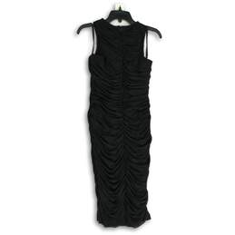 White House Black Market Womens Black Mesh Ruched Sleeveless Sheath Dress Size M alternative image