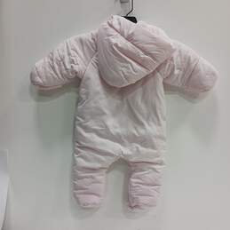 NWT Baby Girls Pink Bow Long Sleeve Puffer Pram Suit Onesie Size 18-24 Months alternative image