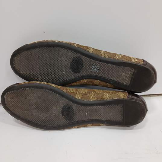 Coach Women's Brown Canvas Flats Size 8.5 image number 6