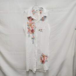 NWT Paparazzi WM's Sleeveless White Cotton Blend Midi Shirt Dress Size XL