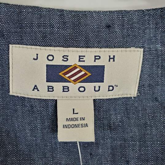 Joseph Abboud Men Blue Linen Vest L NWT image number 3