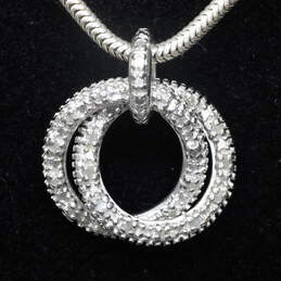 Sterling Silver Diamond Accent Pendant Necklace (17.5in) - 10.2g