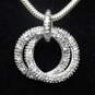 Sterling Silver Diamond Accent Pendant Necklace (17.5in) - 10.2g image number 1