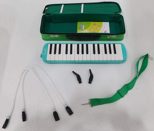 Vachan Brand 32-Key Green Melodica w/ Case and Accessories image number 1